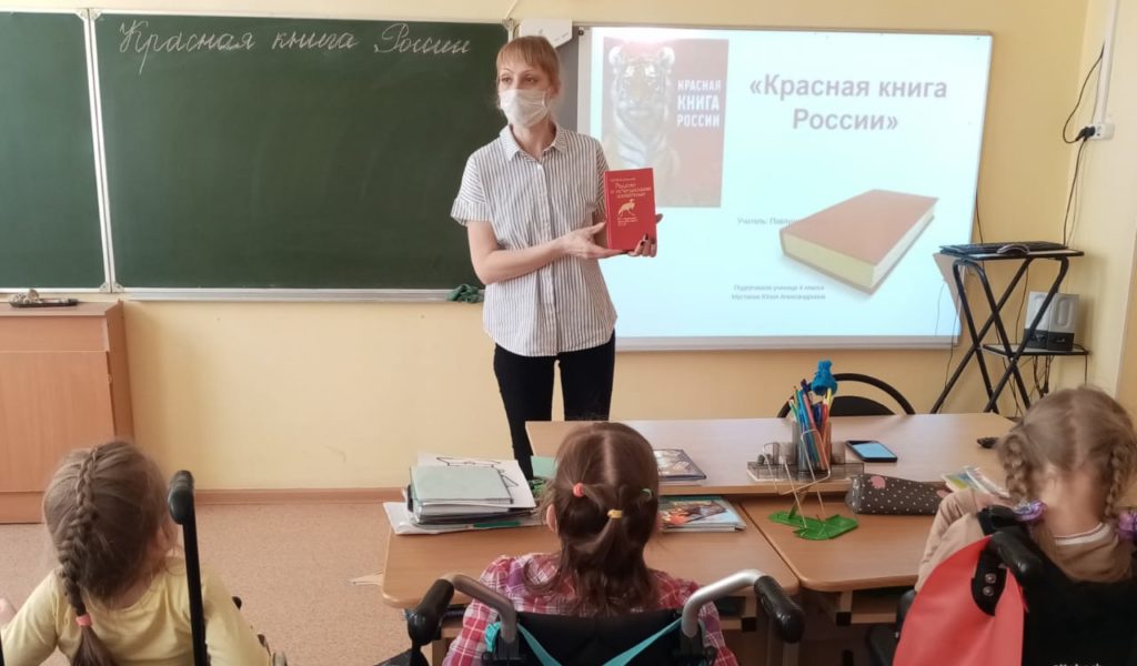 Воспитанники групп начальных классов познакомились с Красной книгой, с целью, для которой она была создана, с некоторыми животными и растениями, которые в нее внесены.