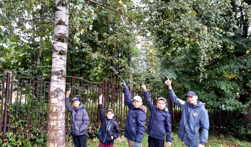 Осенняя прогулка в парке. Ребята отдыхают и наблюдают за природой.